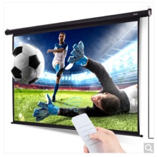 得力(deli)100英寸 4:3遥控电动投影幕布投影布(标配遥控器) 家用投影仪幕布50440