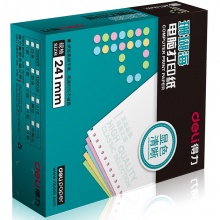 得力（deli）珊瑚海彩色电脑打印纸S241-5-1/2CS五层二等分80列(撕边 色序：白红蓝绿黄 1000页/箱) 