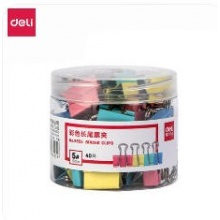 得力8555-5#彩色长尾票夹19mm