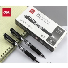 得力S02中性笔0.7mm弹簧头(黑)